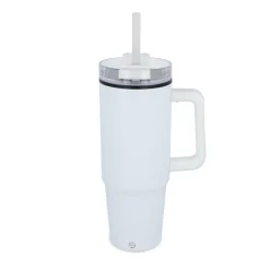 Kubek Miami z uchwytem i słomką 800ml / Biały LT57004-N0001
