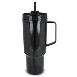 Kubek Miami z uchwytem, przezroczysty, 1,2 l, R-PET / Transparentny / czarny LT98695-N0402