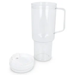 Kubek Miami z uchwytem, przezroczysty, 1,2 l, R-PET / Transparentny / biały LT98695-N0401