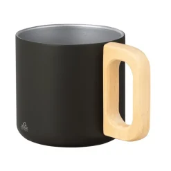 Kubek 400 ml ze stali nierdzewnej z recyklingu / Czarny V2078-03