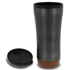Kubek o podwójnych ściankach z korkową podstawą 480ml / Stalowoszary LT98848-N0035
