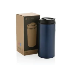 Kubek podróżny 300 ml Metro ze stali nierdzewnej z recyklingu / Niebieski P435.045