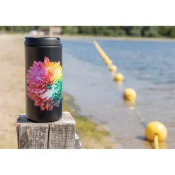Kubek podróżny 300 ml Metro ze stali nierdzewnej z recyklingu / Czarny P435.041