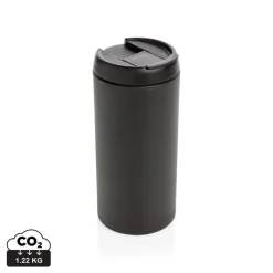 Kubek podróżny 300 ml Metro ze stali nierdzewnej z recyklingu / Czarny P435.041