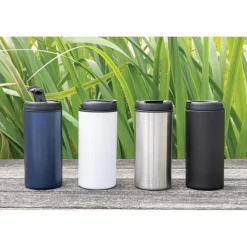 Kubek podróżny 300 ml Metro ze stali nierdzewnej z recyklingu / Czarny P435.041