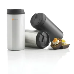 Kubek podróżny 300 ml Metro ze stali nierdzewnej z recyklingu / Czarny P435.041