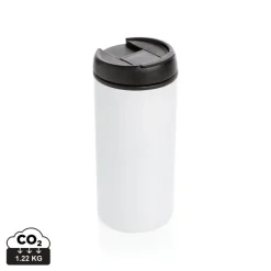 Kubek podróżny 300 ml Metro ze stali nierdzewnej z recyklingu / Biały P435.043
