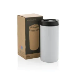 Kubek podróżny 300 ml Metro ze stali nierdzewnej z recyklingu / Biały P435.043