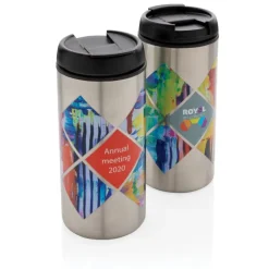 Kubek podróżny 300 ml Metro ze stali nierdzewnej z recyklingu / Srebrny P435.042