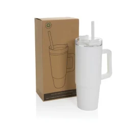 Kubek podróżny 900 ml Tana, plastik z recyklingu / Biały P437.103