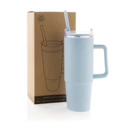 Kubek podróżny 900 ml Tana, plastik z recyklingu / Niebieski P437.1005