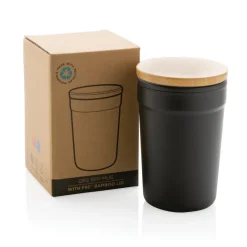 Kubek podróżny 300 ml z PP z recyklingu / Czarny P433.291