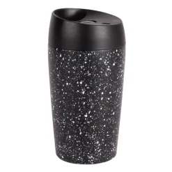 Kubek podróżny Sagaform Loke Splash 240ml / Czarny / biały LT52105-N0201