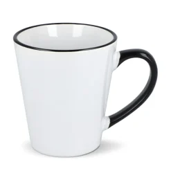 Kubek subli Melbourne kolorowy rant i uchwyt 300ml / Biały / czarny LT51192-N0102