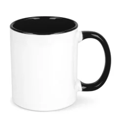 Kubek subli Oslo kolorowy w środku i uchwycie 300ml / Biały / czarny LT51164-N0102