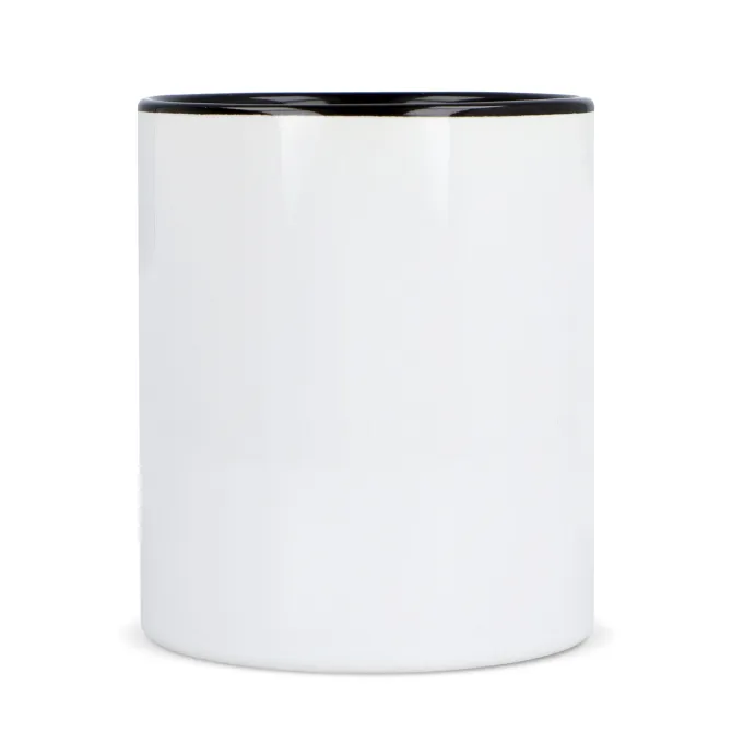 Kubek subli Oslo kolorowy w środku i uchwycie 300ml / Biały / czarny LT51164-N0102
