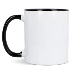 Kubek subli Oslo kolorowy w środku i uchwycie 300ml / Biały / czarny LT51164-N0102