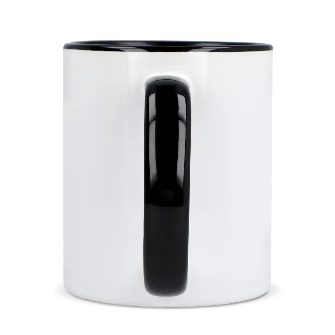 Kubek subli Oslo kolorowy w środku i uchwycie 300ml / Biały / czarny LT51164-N0102