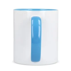 Kubek subli Oslo kolorowy w środku i uchwycie 300ml / Biały / jasnoniebieski LT51164-N0112