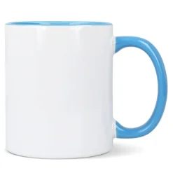 Kubek subli Oslo kolorowy w środku i uchwycie 300ml / Biały / jasnoniebieski LT51164-N0112
