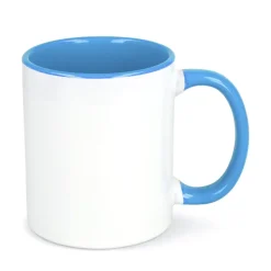 Kubek subli Oslo kolorowy w środku i uchwycie 300ml / Biały / jasnoniebieski LT51164-N0112