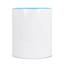 Kubek subli Oslo kolorowy w środku i uchwycie 300ml / Biały / jasnoniebieski LT51164-N0112