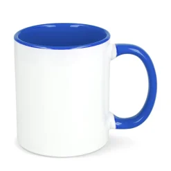 Kubek subli Oslo kolorowy w środku i uchwycie 300ml / Biały / niebieski LT51164-N0111