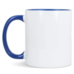 Kubek subli Oslo kolorowy w środku i uchwycie 300ml / Biały / niebieski LT51164-N0111