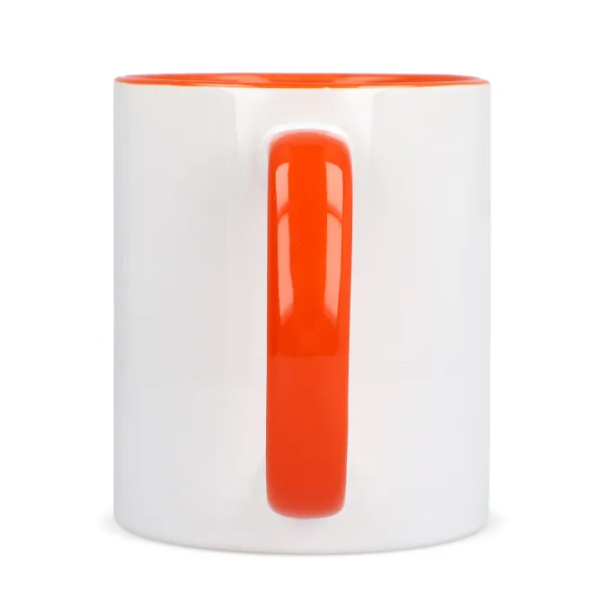 Kubek subli Oslo kolorowy w środku i uchwycie 300ml / Biały / pomarańczowy LT51164-N0126