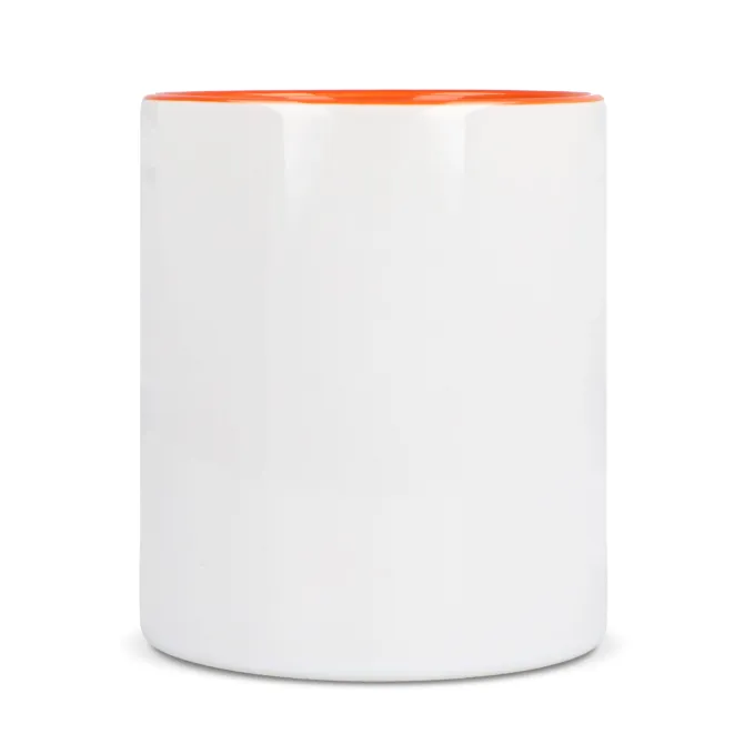 Kubek subli Oslo kolorowy w środku i uchwycie 300ml / Biały / pomarańczowy LT51164-N0126