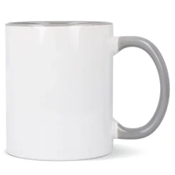 Kubek subli Oslo kolorowy w środku i uchwycie 300ml / Biały / szary LT51164-N0161