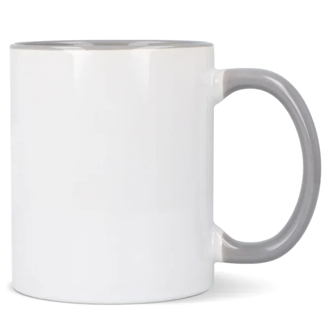 Kubek subli Oslo kolorowy w środku i uchwycie 300ml / Biały / szary LT51164-N0161