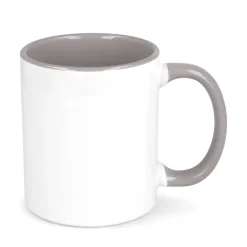 Kubek subli Oslo kolorowy w środku i uchwycie 300ml / Biały / szary LT51164-N0161