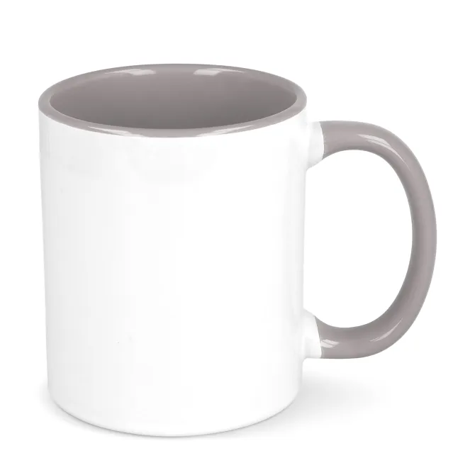 Kubek subli Oslo kolorowy w środku i uchwycie 300ml / Biały / szary LT51164-N0161
