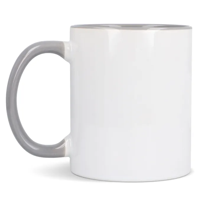 Kubek subli Oslo kolorowy w środku i uchwycie 300ml / Biały / szary LT51164-N0161