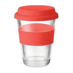 Kubek szklany 350 ml / Czerwony MO9992-05