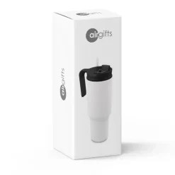 Kubek termiczny 1100 ml Air Gifts z ergonomicznym uchwytem | Ony / Biały VA094-02
