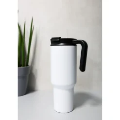 Kubek termiczny 1100 ml Air Gifts z ergonomicznym uchwytem | Ony / Biały VA094-02