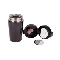 Kubek termiczny 300 ml, posiada sitko zatrzymujące fusy | Laura / Czarny V0552-03