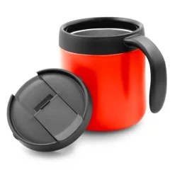 Kubek termiczny 400 ml z rączką | Wyatt / Czerwony V4838-05