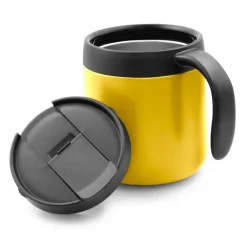 Kubek termiczny 400 ml z rączką | Wyatt / żółty V4838-08