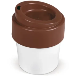Kubek termiczny z pokrywką 240 ml / Biały / brązowy LT98707-N0151