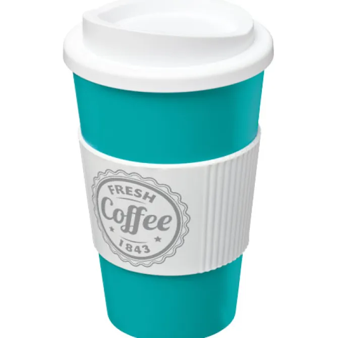 Kubek termiczny z serii Americano® o pojemności 350 ml z uchwytem / Błękitny 21000219