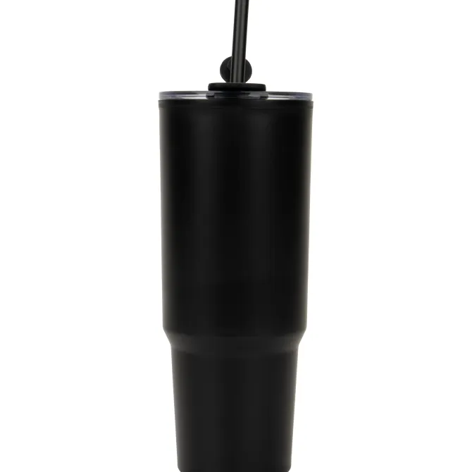 Kubek ze słomką XXL 1200 ml TEODORA / Czarny 8468603
