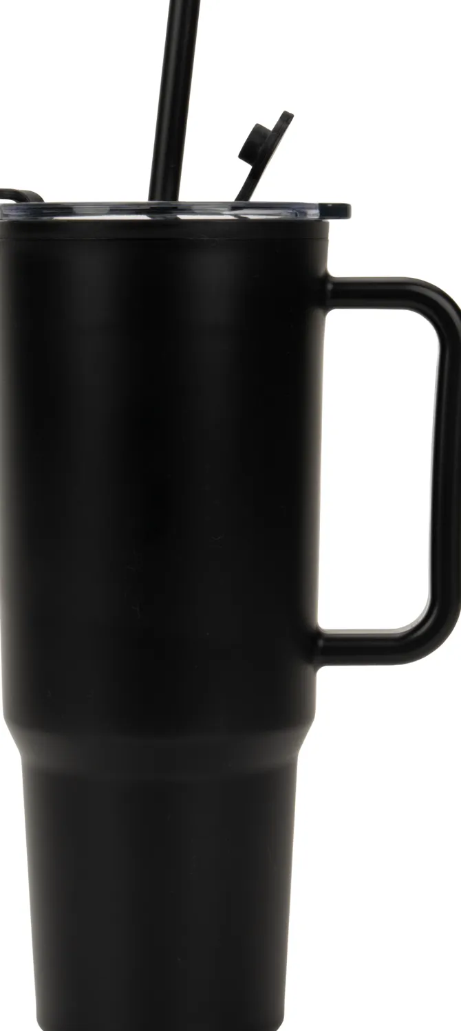 Kubek ze słomką XXL 1200 ml TEODORA / Czarny 8468603