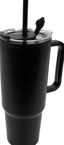 Kubek ze słomką XXL 1200 ml TEODORA / Czarny 8468603