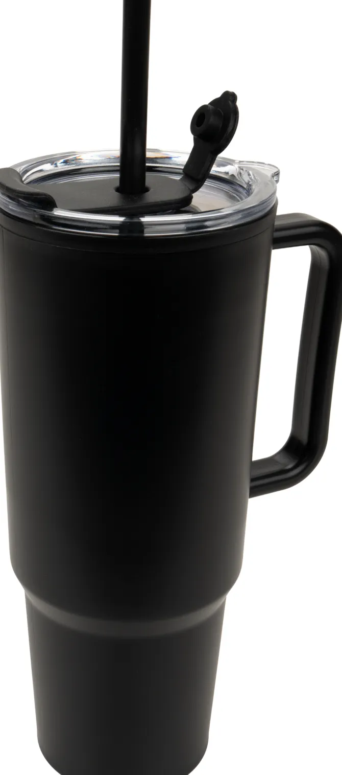 Kubek ze słomką XXL 1200 ml TEODORA / Czarny 8468603
