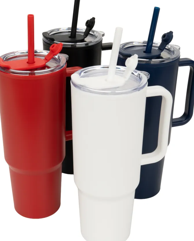 Kubek ze słomką XXL 1200 ml TEODORA / Czarny 8468603
