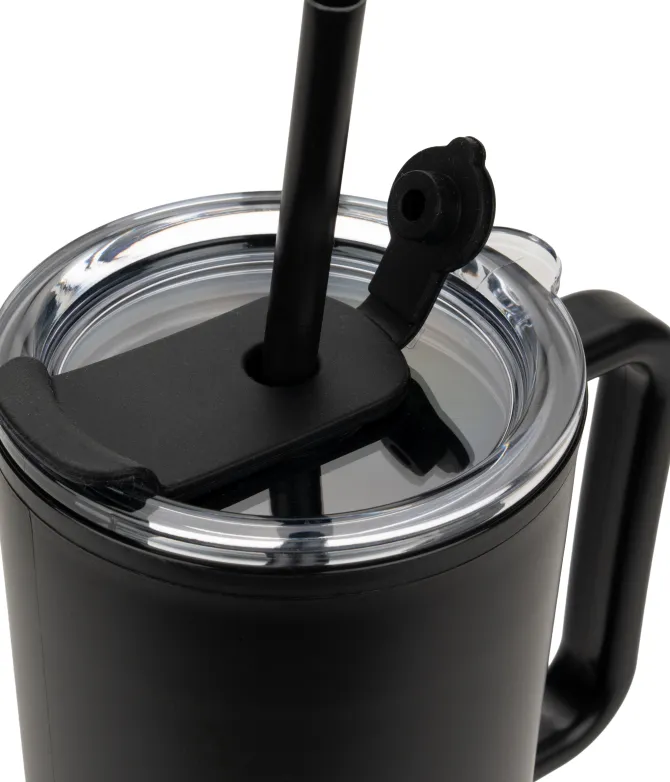 Kubek ze słomką XXL 1200 ml TEODORA / Czarny 8468603