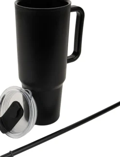 Kubek ze słomką XXL 1200 ml TEODORA / Czarny 8468603